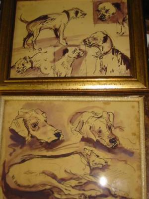 Appraisal: PAMELA HOBBS The Dog Clipper ink and wash preparatory sketches