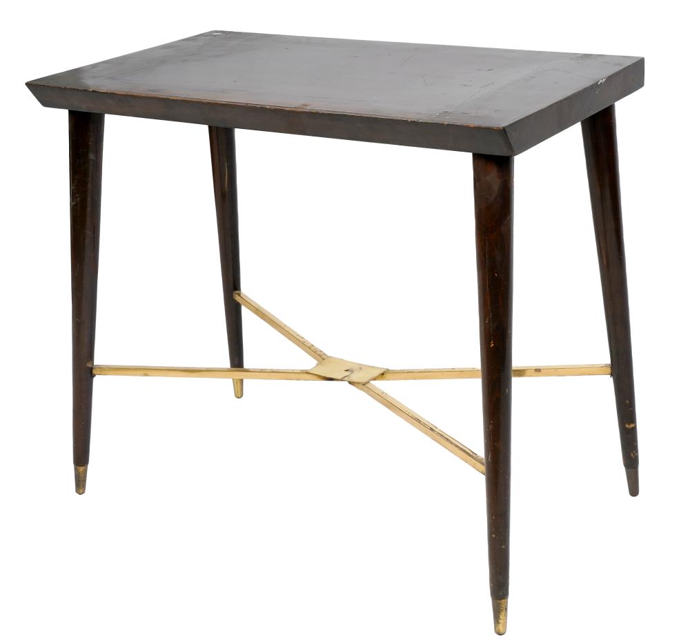 Appraisal: ITALIAN MID-CENTURY MODERN TABLEwith brass stretcher Condition with heavy wear