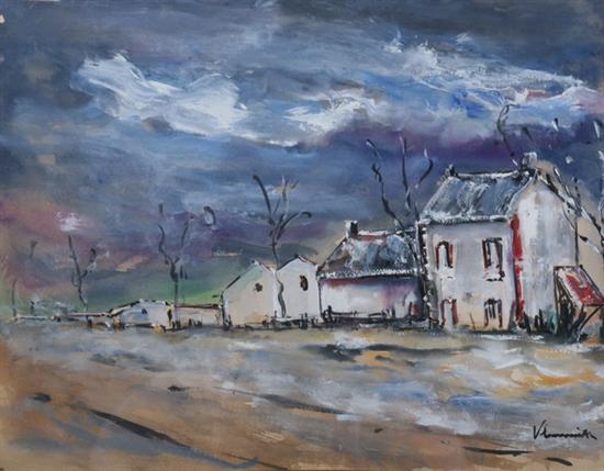 Appraisal: MAURICE DE VLAMINCK French - ROADSIDE HOMESTEAD signed lower right