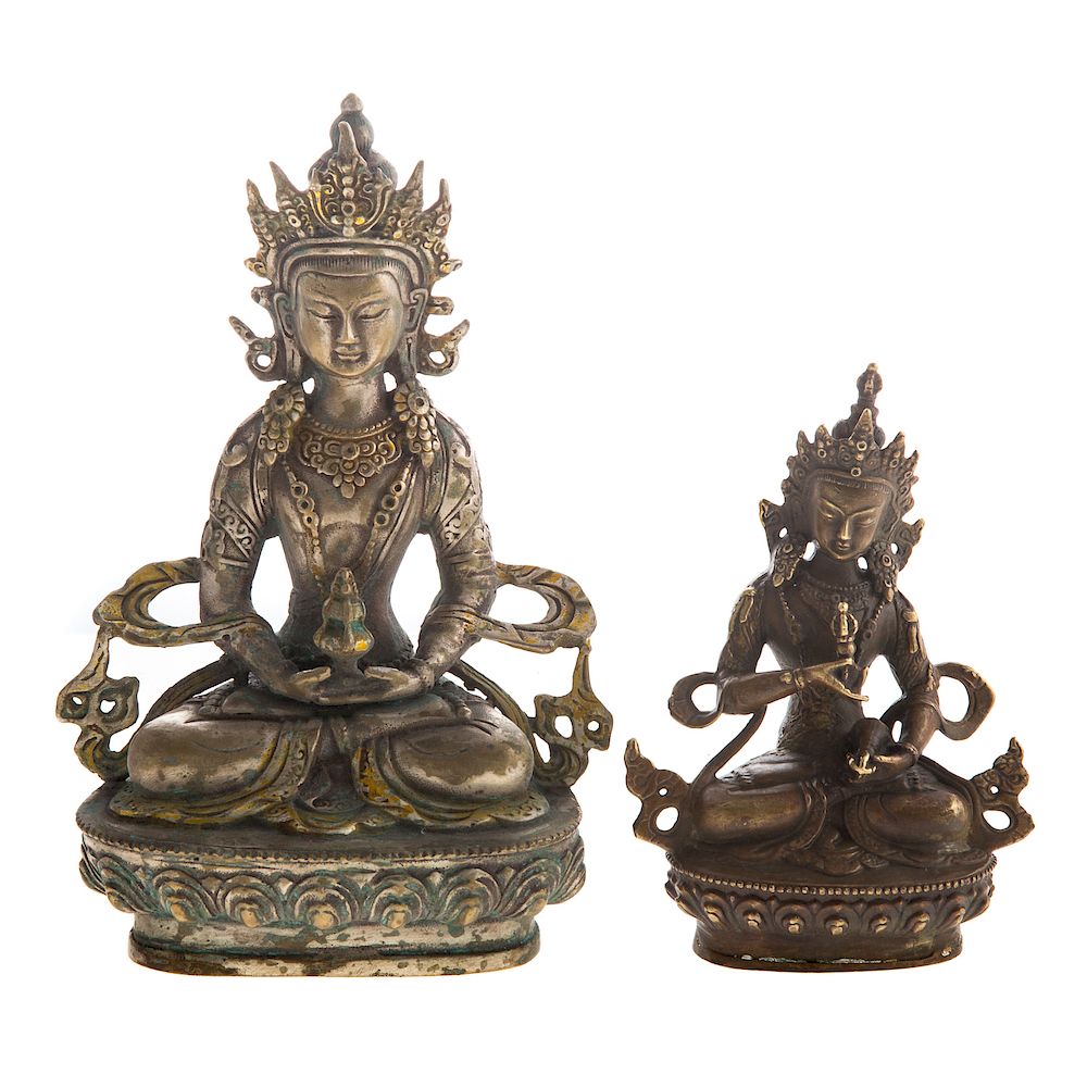 Appraisal: Two Chinese Tibetan Style Bronze Bodhisattva each in seated position