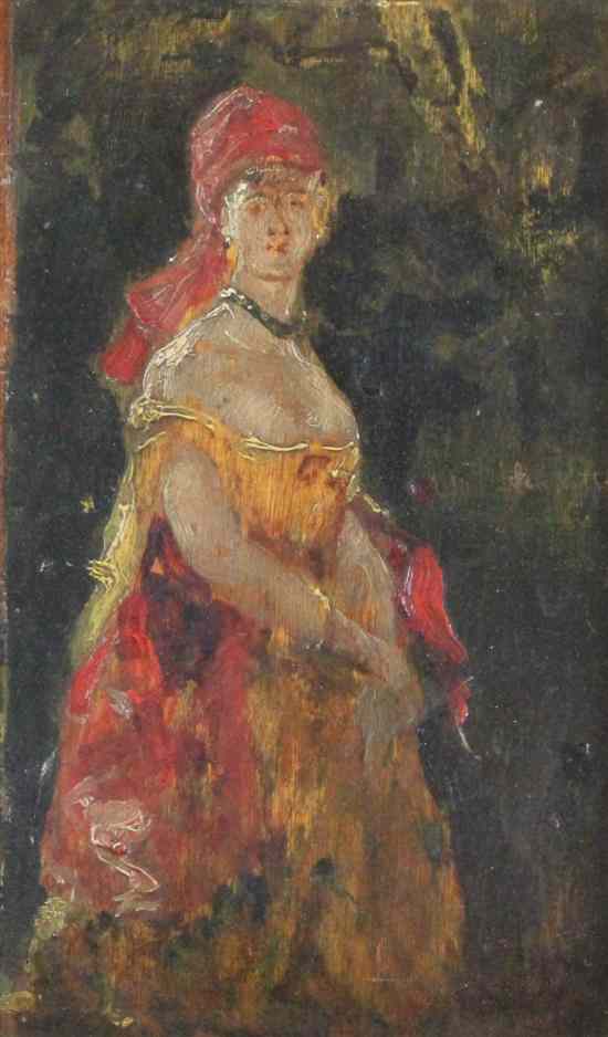 Appraisal: After Monticelli oil on wooden panel Portrait of a lady