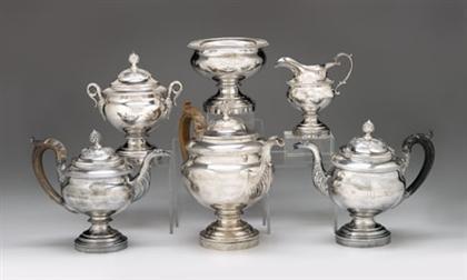 Appraisal: American silver six-piece tea and coffee service edward lownes philadelphia