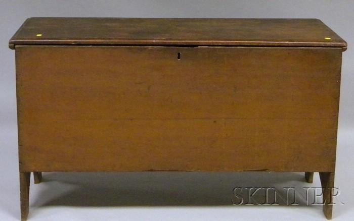 Appraisal: Painted Six-board Blanket Box with bootjack ends ht lg in