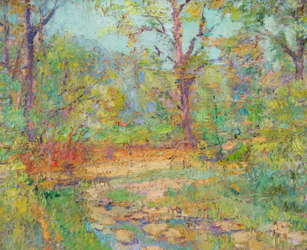 Appraisal: ATTR ERNEST LAWSON FOREST LANDSCAPE PAINTING New York Connecticut Canada