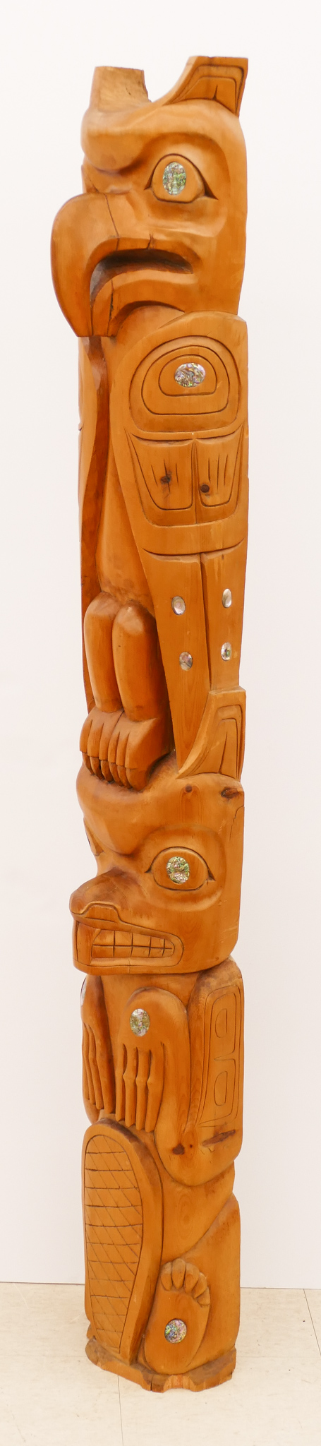 Appraisal: Doug LaFortune Sr b Salish ''Raven and Beaver'' Totem Pole