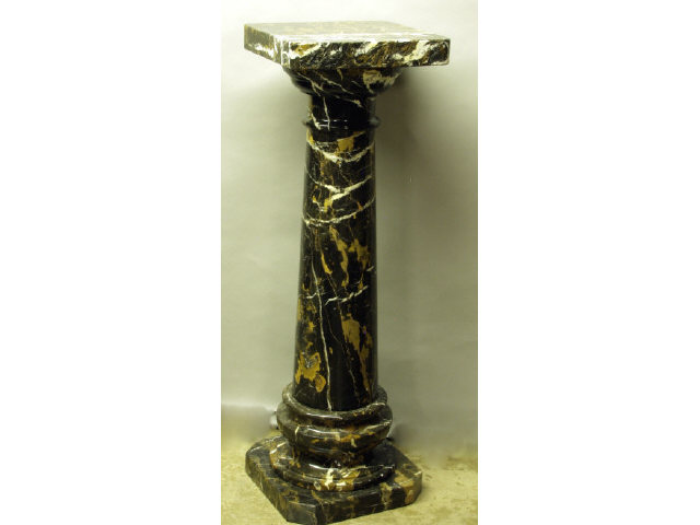 Appraisal: Tall marble pedestal with turned column measuring tall Estimate -