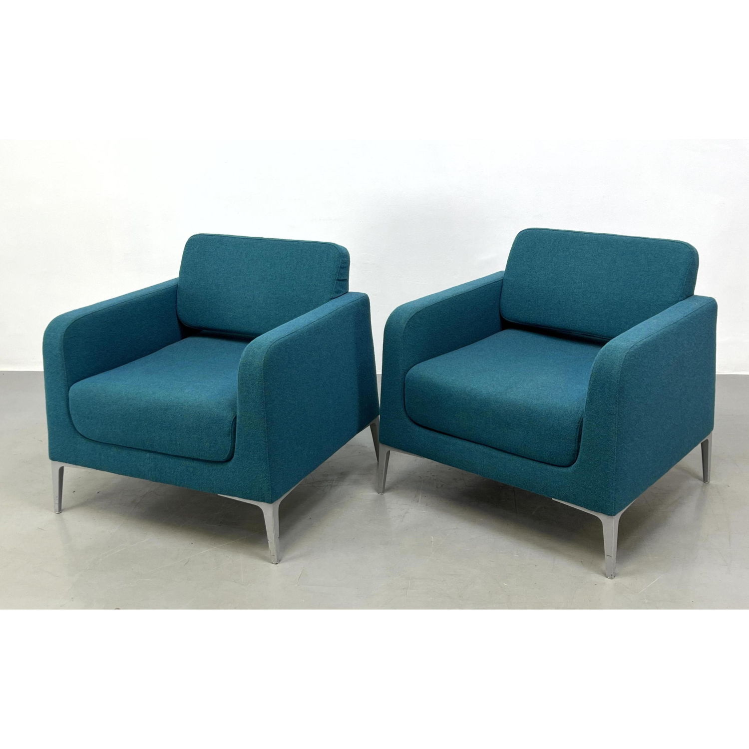 Appraisal: Pair Contemporary Modern Lounge Chairs with Aluminum Legs Dimensions H