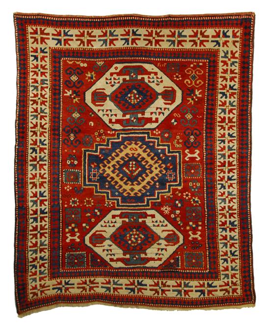 Appraisal: KAZAK RUG Caucasus circa feet inches x feet inches