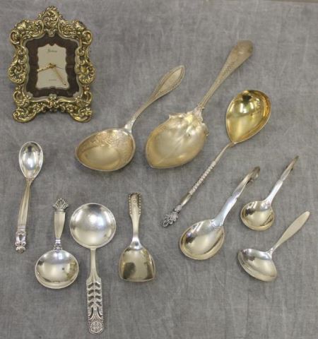 Appraisal: STERLING Miscellaneous Flatware Including Jensen Includes a gilded Gorham easel