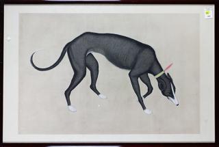 Appraisal: Chinese Framed Paintings Two Hounds lot of Anonymous Chinese th