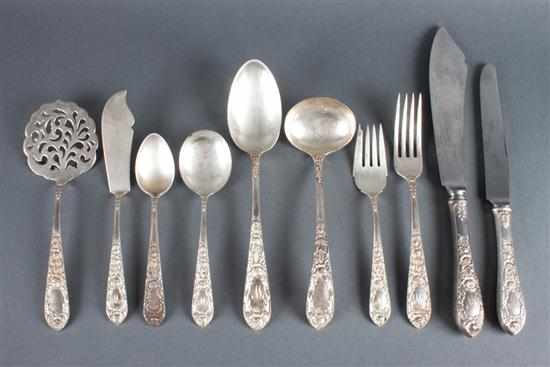 Appraisal: American sterling silver -piece flatware set and serving pieces in