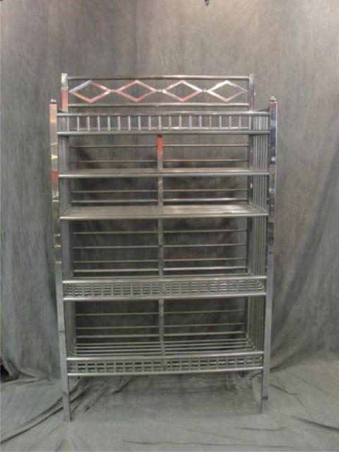 Appraisal: Chromed Aluminum Midcentury Bakers Rack Signed E F Wouter From