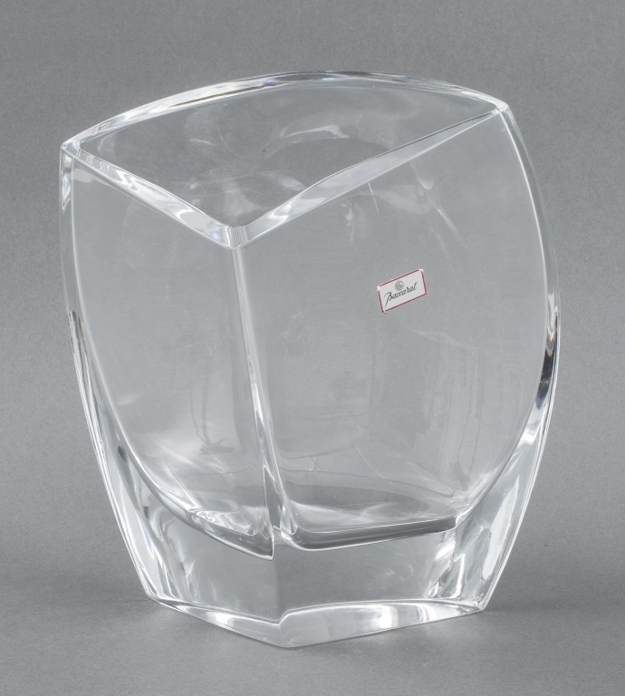 Appraisal: BACCARAT GIVERNY CRYSTAL VASE Baccarat Modernist crystal clear glass Giverny