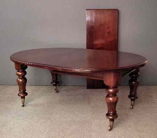 Appraisal: A Victorian mahogany circular extending dining table with three extra