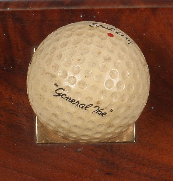 Appraisal: Spalding golf ball with stamped identification General Ike ball in