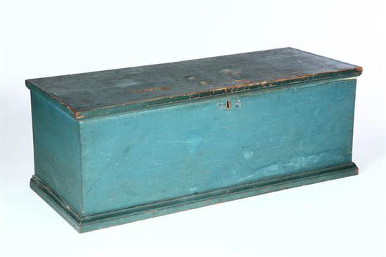 Appraisal: BLANKET CHEST American mid th century pine Old blue paint