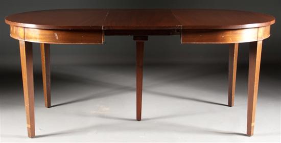 Appraisal: Federal style inlaid mahogany oval dining table Potthast Brothers Baltimore