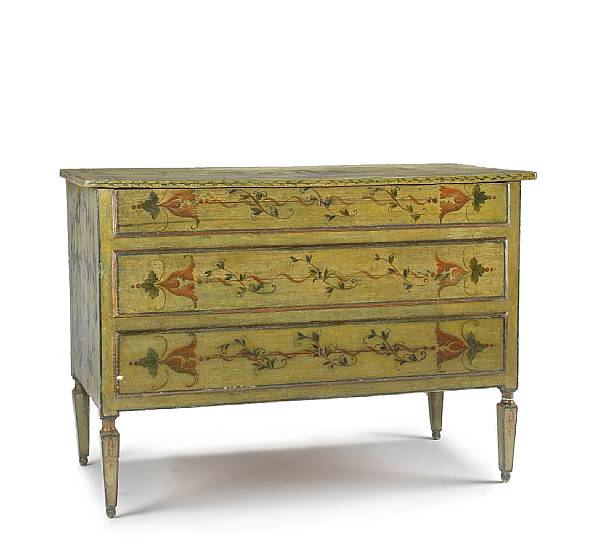 Appraisal: A Venetian Neoclassical paint decorated commode early th century The