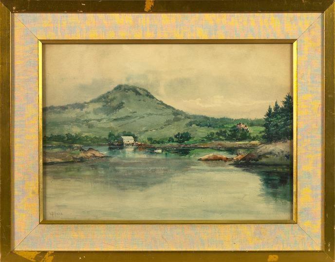 Appraisal: Louise Blodgett Field American - Fishing Cabin on a Mountain