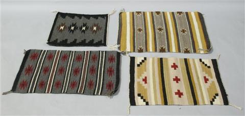 Appraisal: FOUR SMALL NAVAJO RUGS MATS