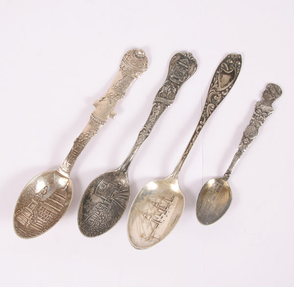 Appraisal: Sterling souvenir spoons Washington Capitol Chicago World's Fair Spanish American