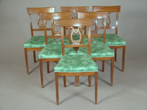 Appraisal: A set of six mahogany dining chairs late th century