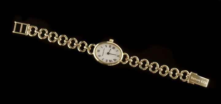 Appraisal: Tiffany Co Fourteen-Karat Yellow Gold Lady's Wristwatch with oval white