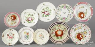 Appraisal: Ten assorted pearlware and Staffordshire plates th c to include