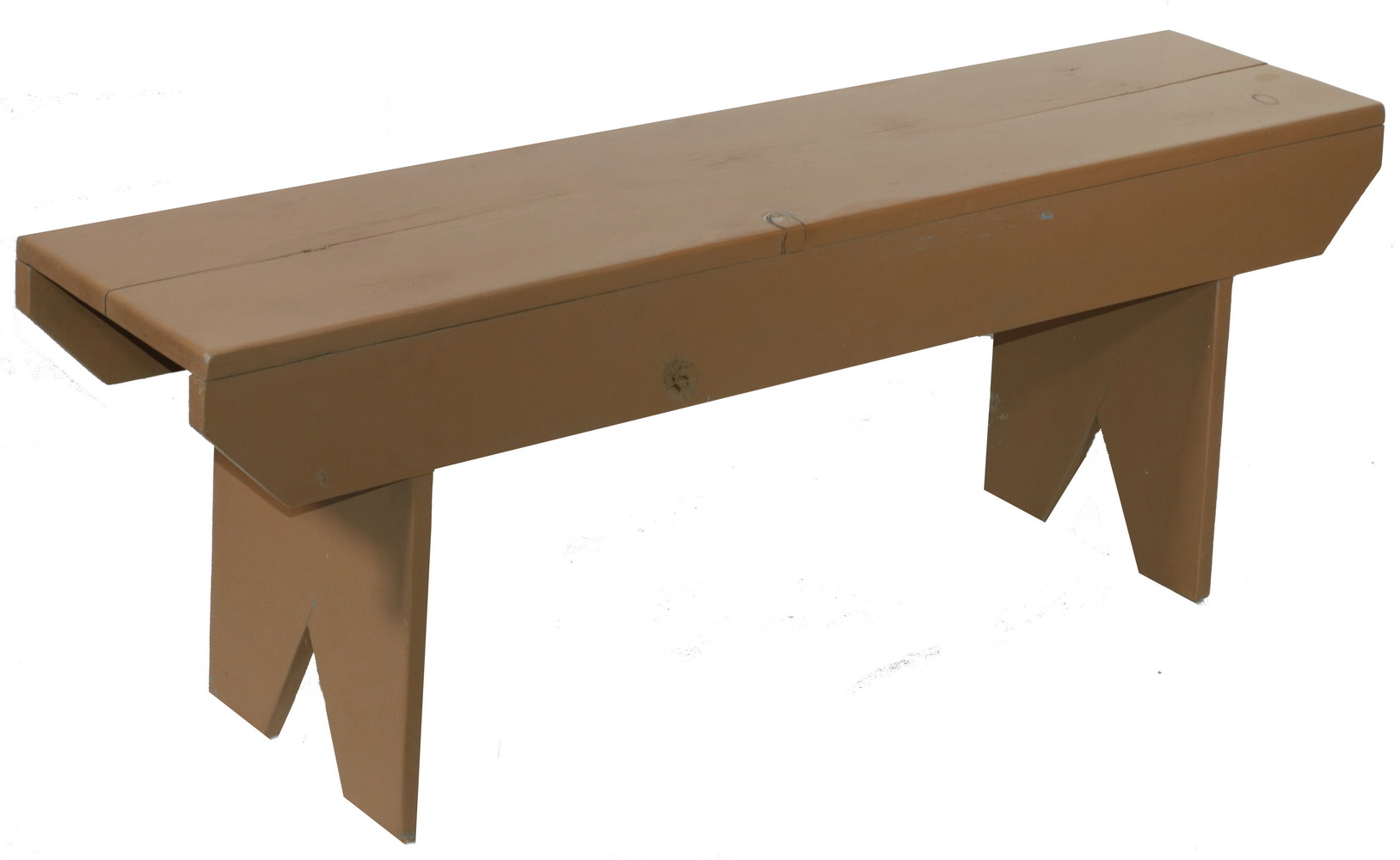 Appraisal: BROWN PAINTED PINE COUNTRY BENCH Brown painted pine country bench