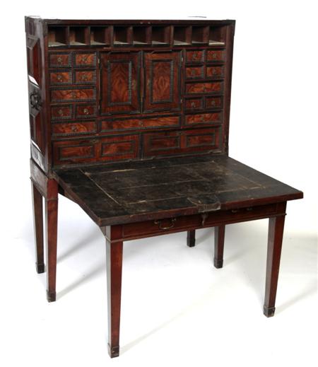 Appraisal: FLEMISH WALNUT AND EBONISED CABINET ON LATER STAND LATE TH