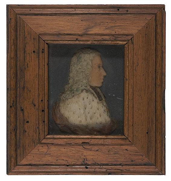 Appraisal: WAX PORTRAIT MINIATURE OF A GENTLEMAN English late th-early th