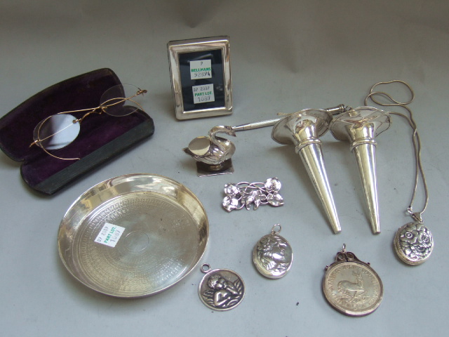 Appraisal: Mostly silver and foreign wares comprising two trumpet shaped flower