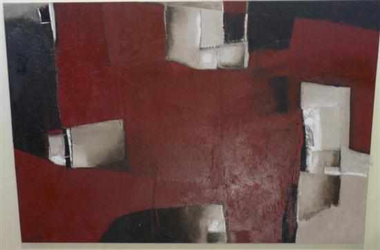 Appraisal: MUSGRAVE ABSTRACT IN RED AND BLACK OIL ON CANVAS