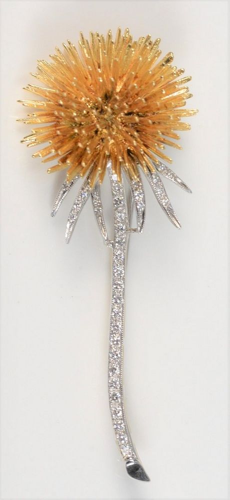 Appraisal: Karat Yellow and White Gold Brooch in form of a