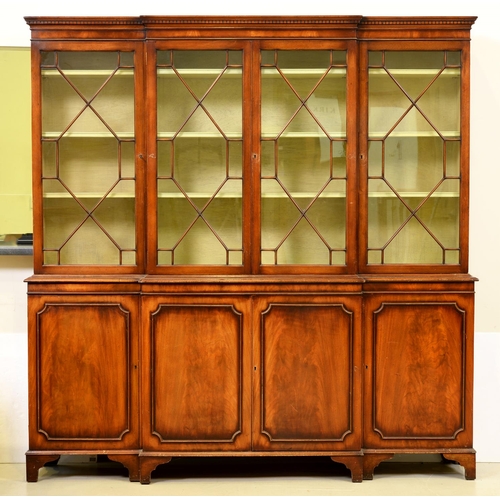 Appraisal: A mahogany breakfront bookcase c in George III style the