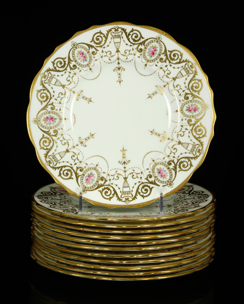 Appraisal: - Set of th C Cauldon Plates Set of twelve