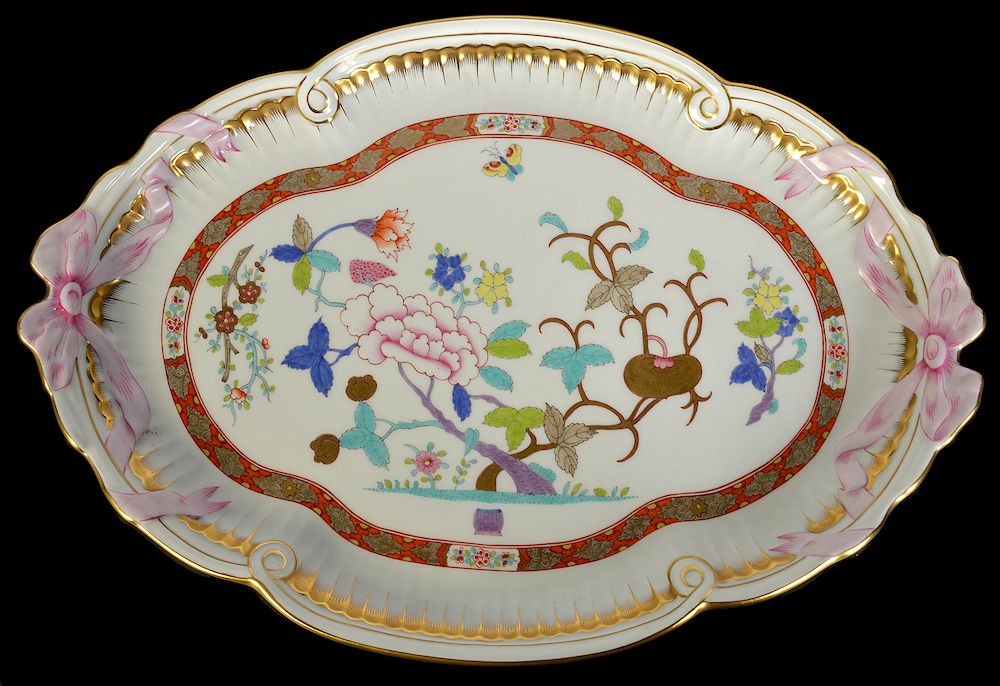 Appraisal: Herend Vintage Porcelain Oval Tray Vintage porcelain tray by Herend