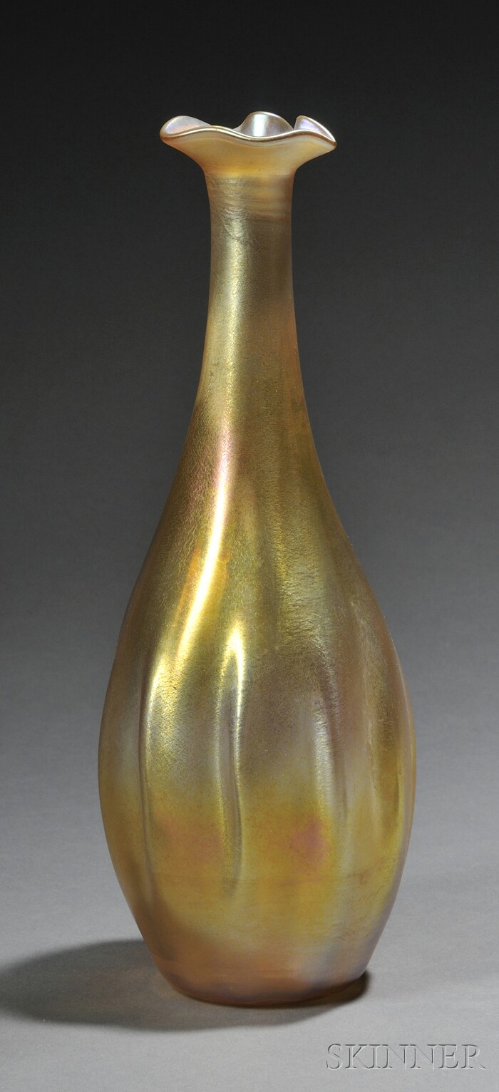 Appraisal: Tiffany Gold Favrile Vase Iridescent glass New York early th