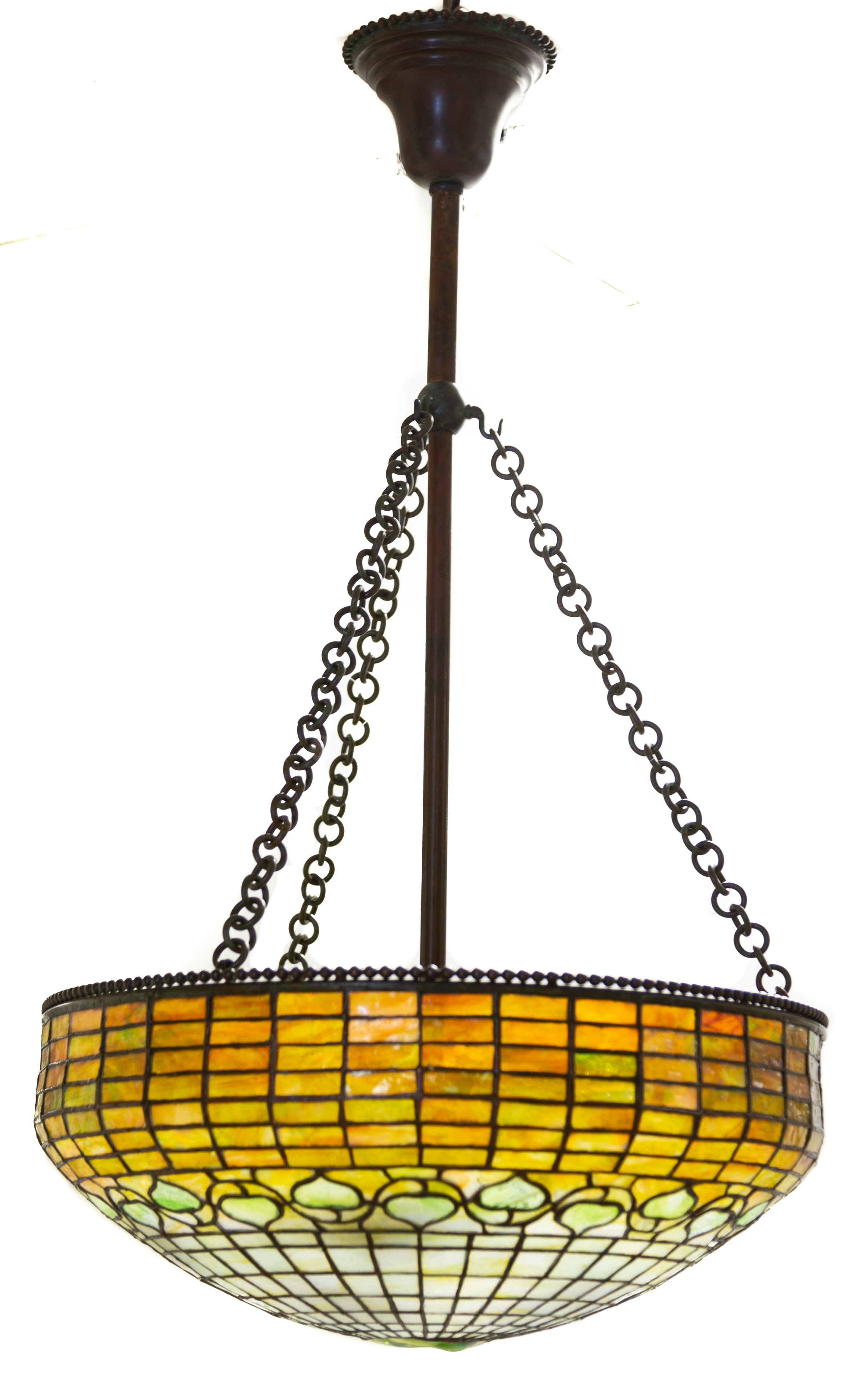 Appraisal: TIFFANY STUDIOS NEW YORK ACORN CHANDELIER Early th century Shade