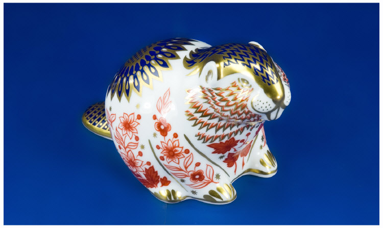 Appraisal: Royal Crown Derby Paperweight Beaver Gold Stopper