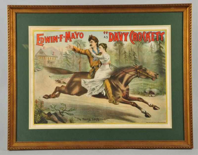 Appraisal: The Young Lochinvar Davy Crockett Poster Description By the Curio