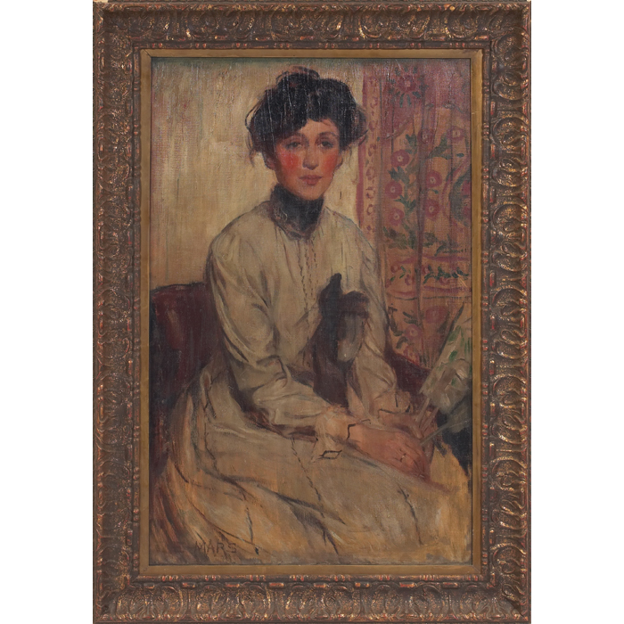 Appraisal: Ethel Mars American - ''Woman with Fan '' c oil