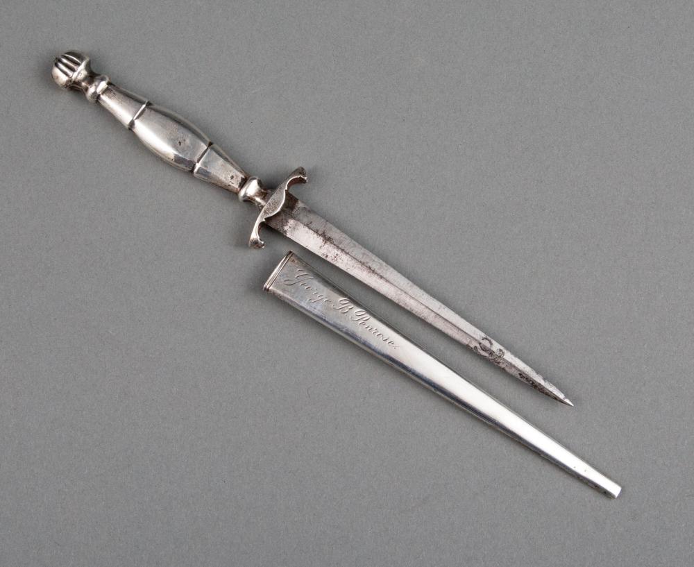 Appraisal: American Silver-Mounted Naval Dirk Owned by Edwin Booth early th