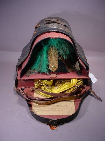 Appraisal: A cased Austrian general officer's fore-and-aft hat and sashlate th