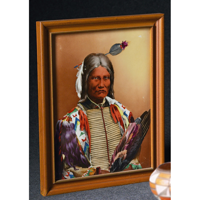 Appraisal: Limoges tile Native American portrait marked x framed