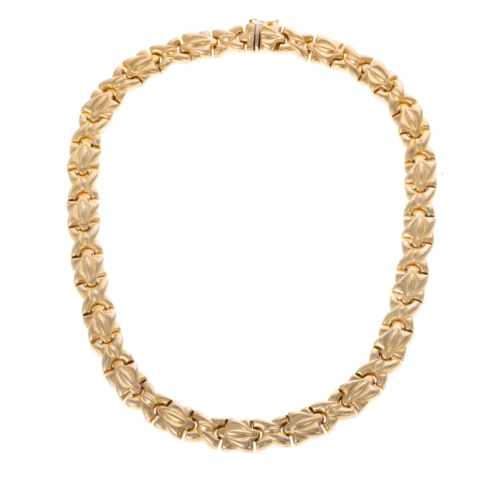 Appraisal: A K FLAT LINK NECKLACE BY MILOR K yellow gold