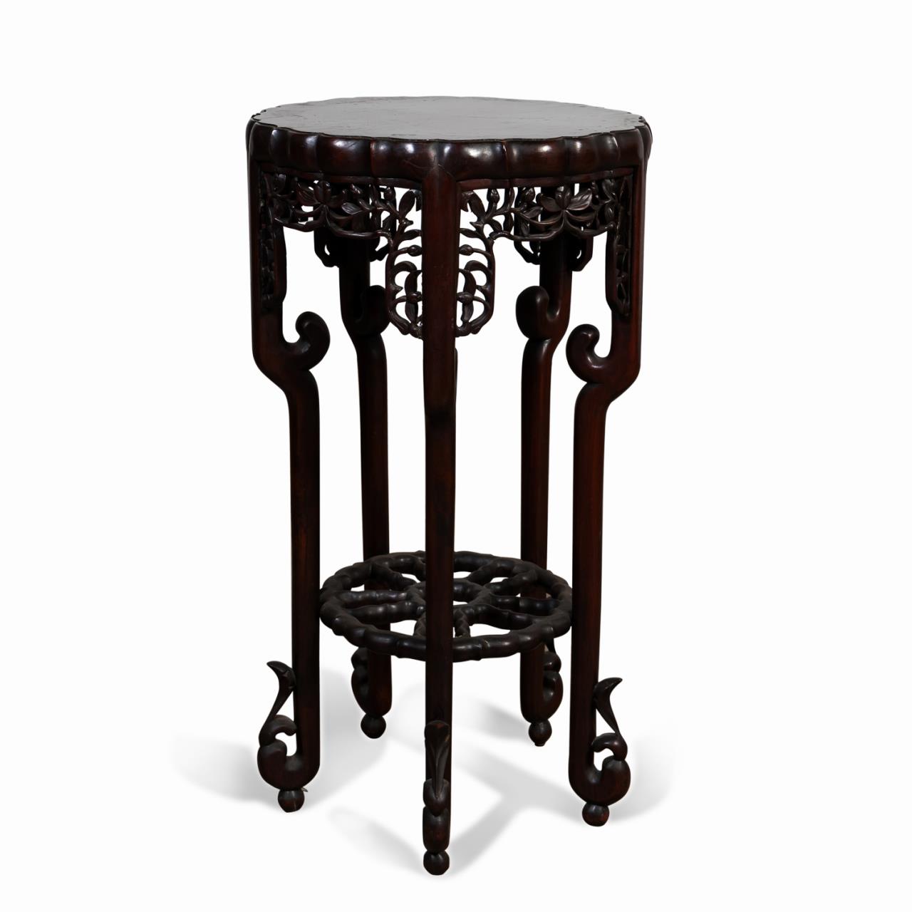 Appraisal: CHINESE ROSEWOOD PLANT STAND Chinese rosewood plant stand having a