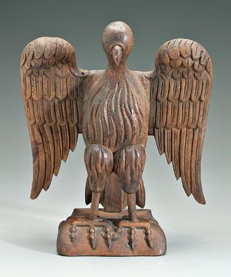 Appraisal: Carved pine folk art eagle lectern spread-wing eagle with articulated