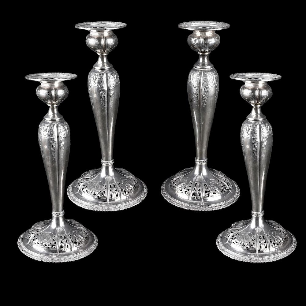 Appraisal: Set of Sterling Candlesticks Set of Four Bailey Banks Biddle