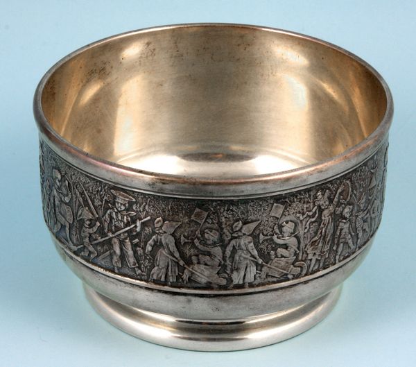 Appraisal: Tiffany Co sterling silver repousse decorated bowl h x diam